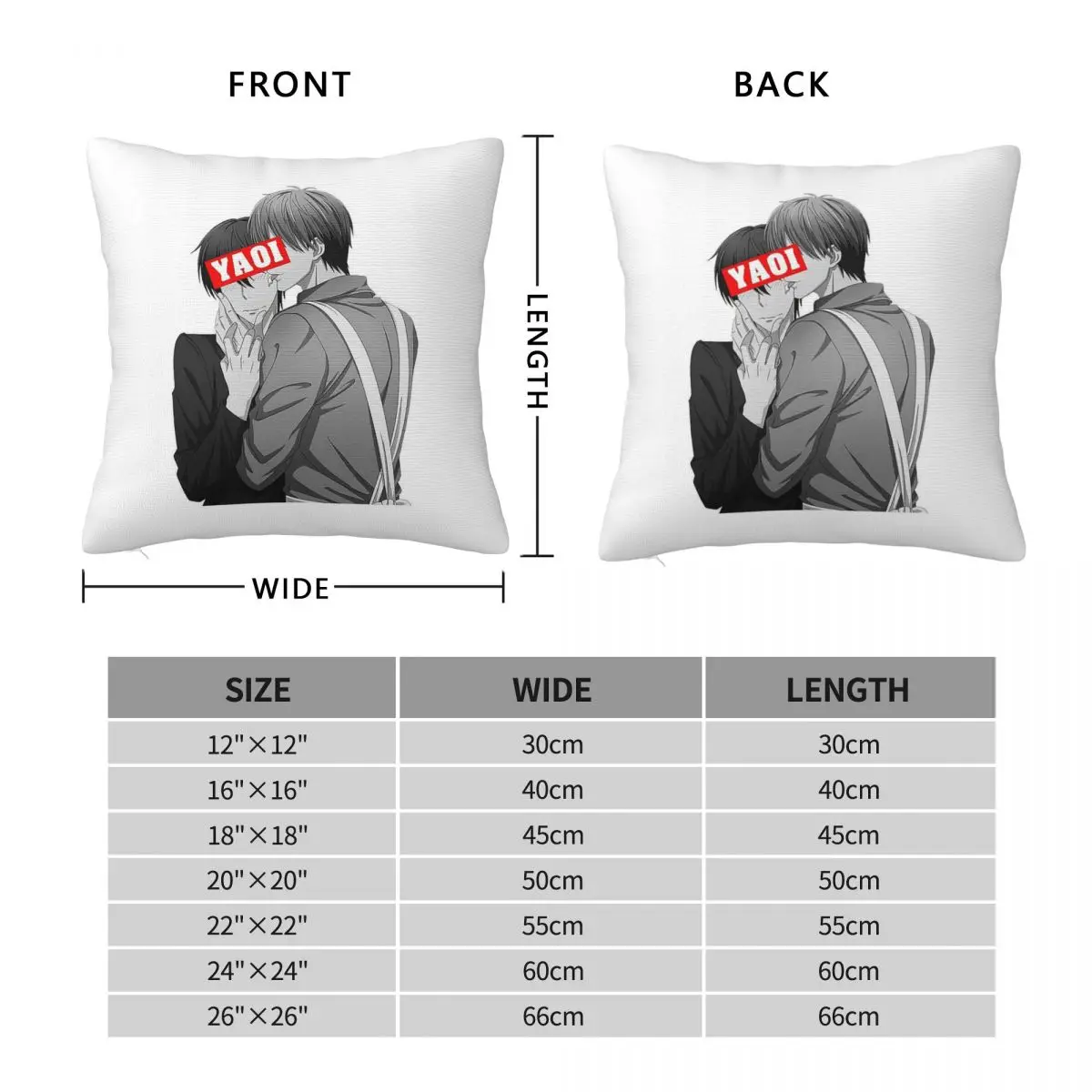 Yaoi Number One Square Pillowcase Polyester Linen Velvet Pattern Zip Decorative Sofa Cushion Case Wholesale