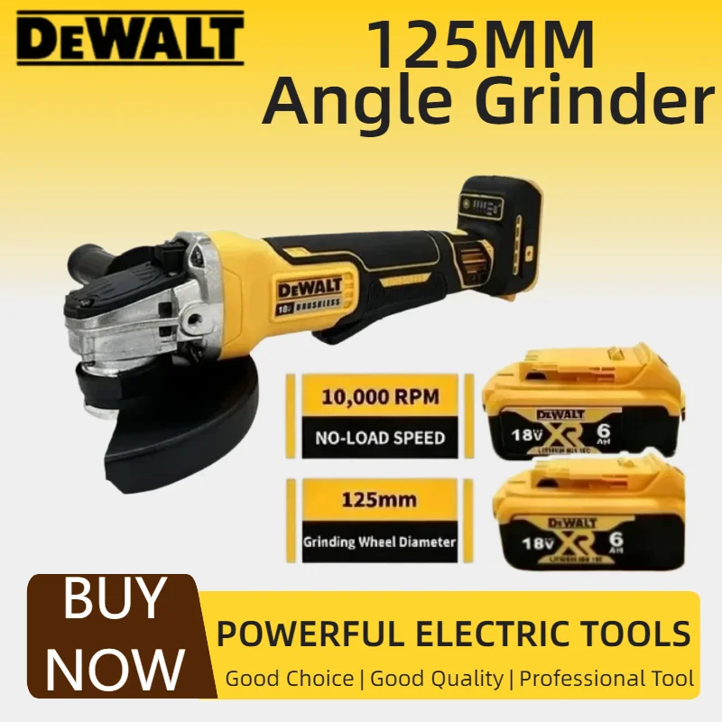 Dewalt 125MM DCG406 Brushless Cordless Angle Grinder 9000RPM Cutting Polishing Power Tool For 20V Battery