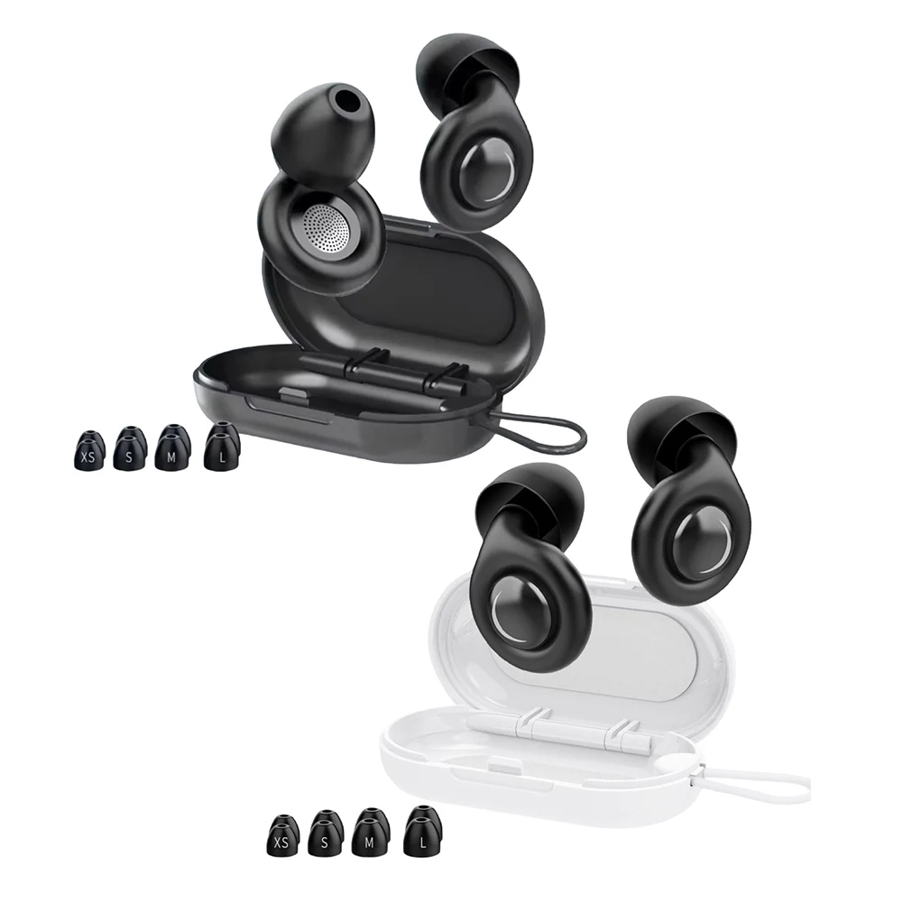 

Многоразовые силиконовые беруши с блокатором храпа и чехлом для переноски, беруши для защиты органов слуха для сна, глубокой фокусировки, путешествий