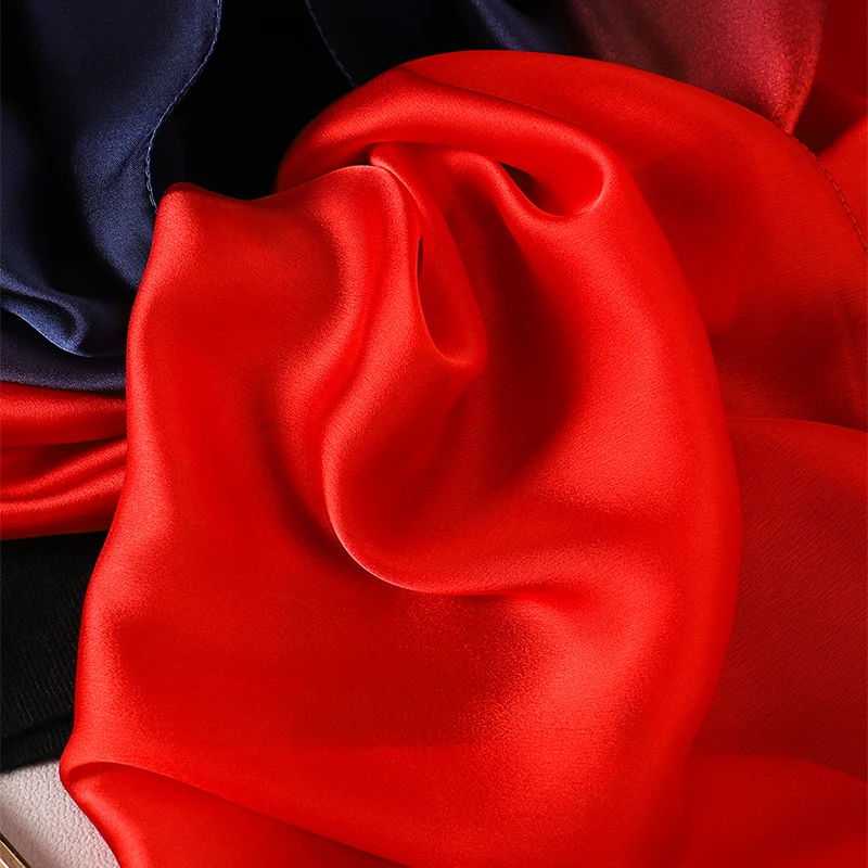 Luxus Farbverlauf Seiden schal Frauen Marke solide Femme Schals Wraps Bandana Kopf Foulard Mode Dame Hijab Hochzeit Poncho – Detail 35