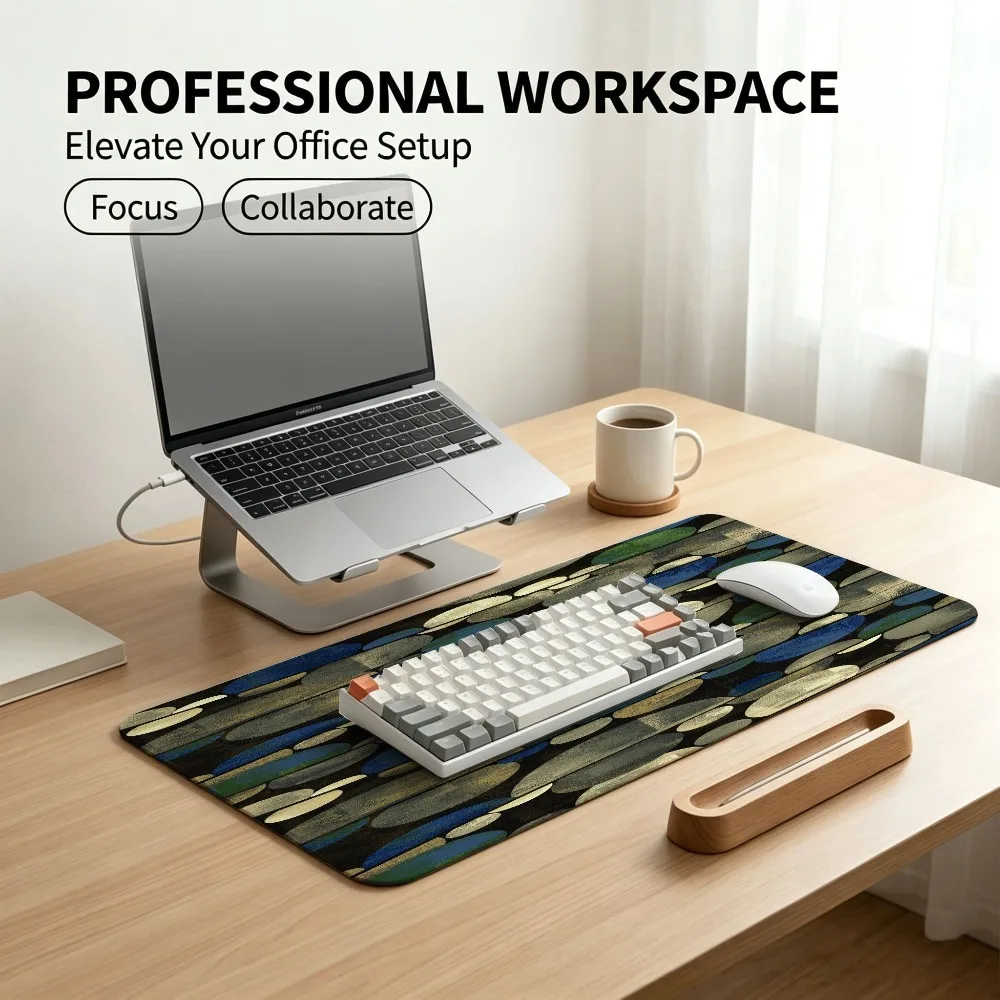 Modern abstract desktop pad - Large mouse pad, suitable for keyboards and laptops, with anti-slip rubber base