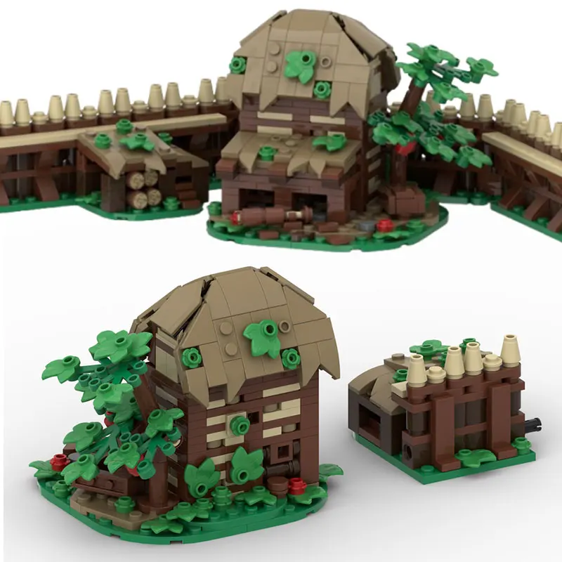 MOC-228789 48 قطعة اللبنات الجسيمات الصغيرة قلعة القرون الوسطى فناء التوسع لعبة مجسمة #5