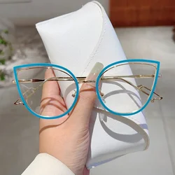 KAMMPT Oversized Cat Eye Glasses Women New Stylish Blue Light Blocking Optical Frames Trendy Sweet Fashion Vintage Decor Eyewear