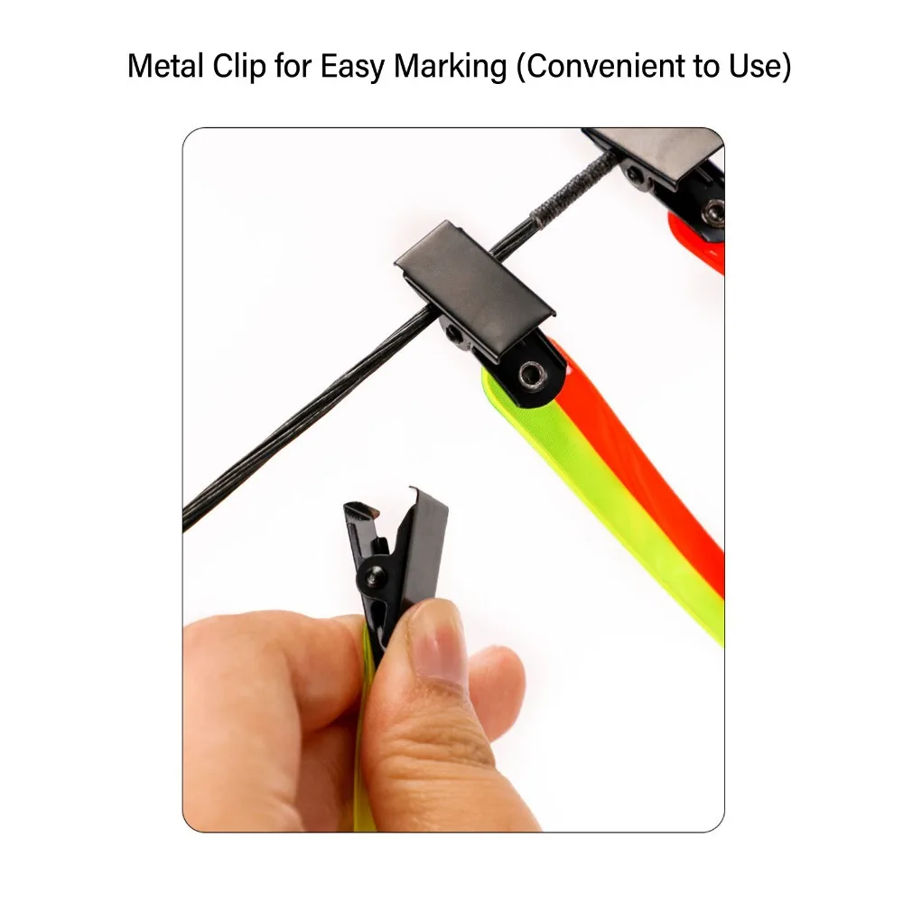 12PCS Durable Fluorescent Reflective Trail Markers PVC Iron Clips High Visibility Tree Tacks Tracking Marks for Hiking