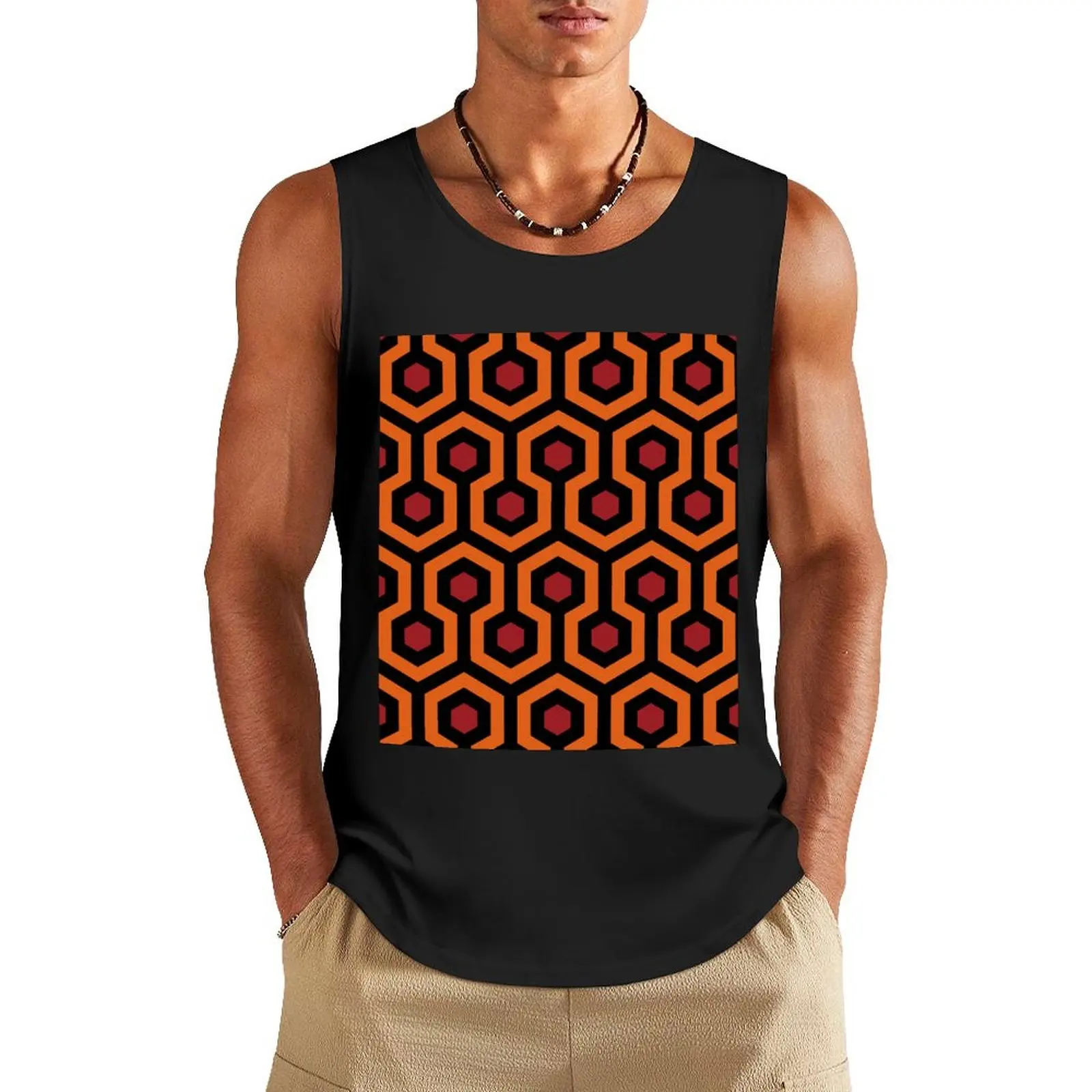 

Overlook Pattern Tank Top Men's summer vest Vest male vest men