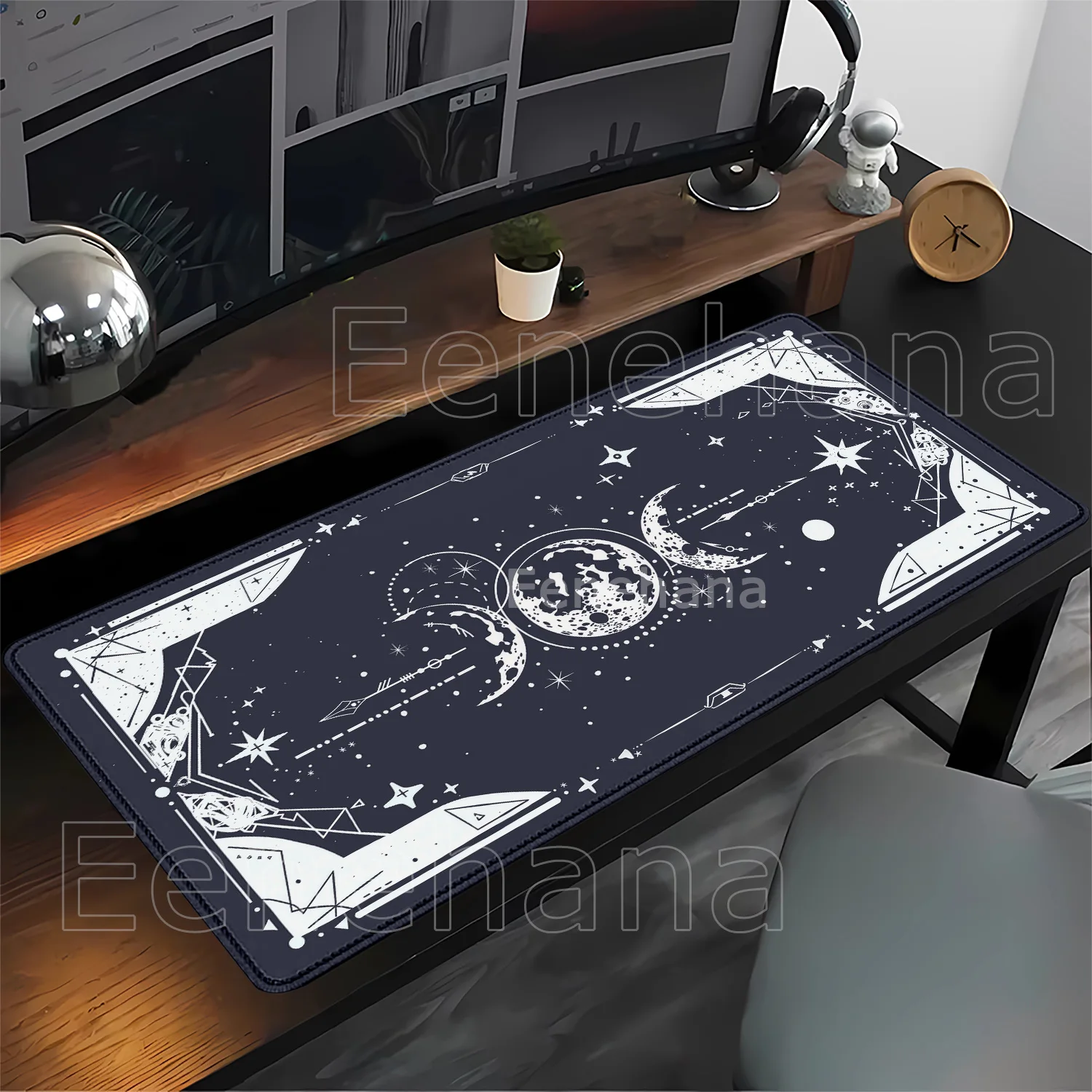 Scenery Star Moon Cute Mouse Pad XXL Computer Office Non-slip Base Gaming Keyboard Mousepad Larger HD Printing Overlock Desk Mat
