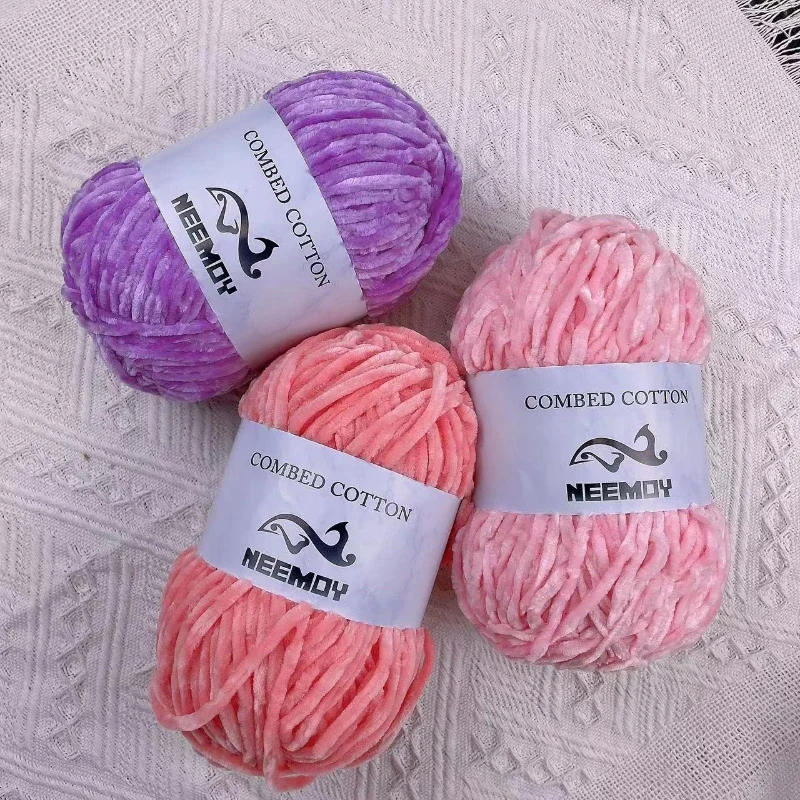 NEEMOY Chenille Velvet Yarn Knitting Wool Thick Warm Crochet Knitting Yarns Cotton Baby Wool DIY Hand-Knitted Sweater 100g