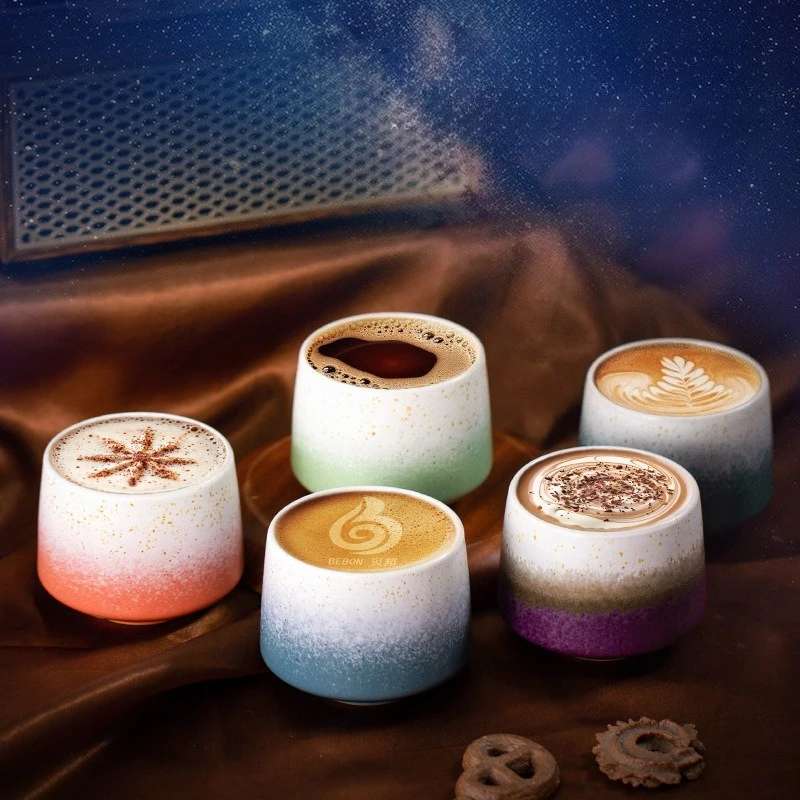 Espressotasse im Nahost-Stil, türkische Kaffeetasse mit Galaxie-Muster, handgefertigtes Luxus-Porzellan für Zuhause und Café