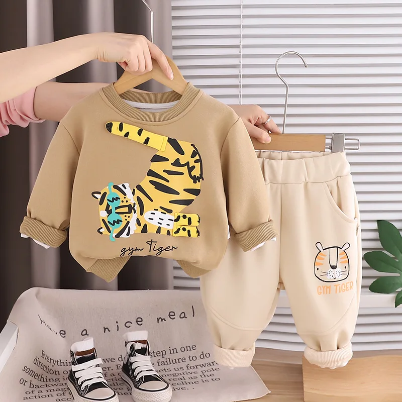 Infant Christmas Outfit Baby Boy Clothes 9 12 Month Spring Autumn Fashion Tiger Long Sleeve T-shirts Tops and Pants 2 Piece Set