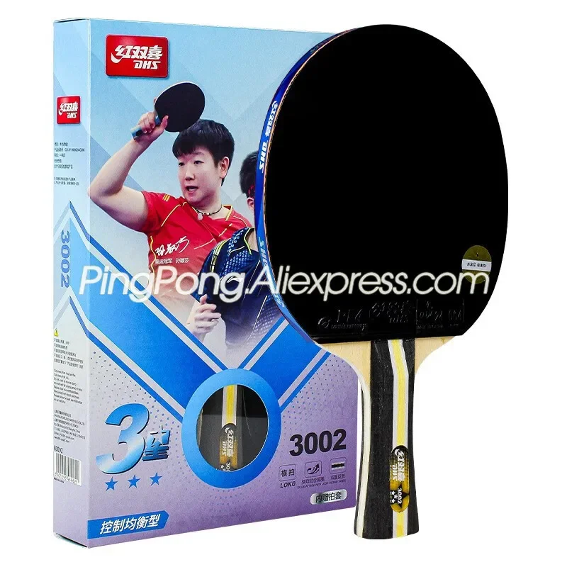 Original  3 Star Table Tennis Racket 3002 3006 (PF4 Rubber) 3-STAR H3002 H3006 Ping Pong Bat with Round Case Maap cycling men