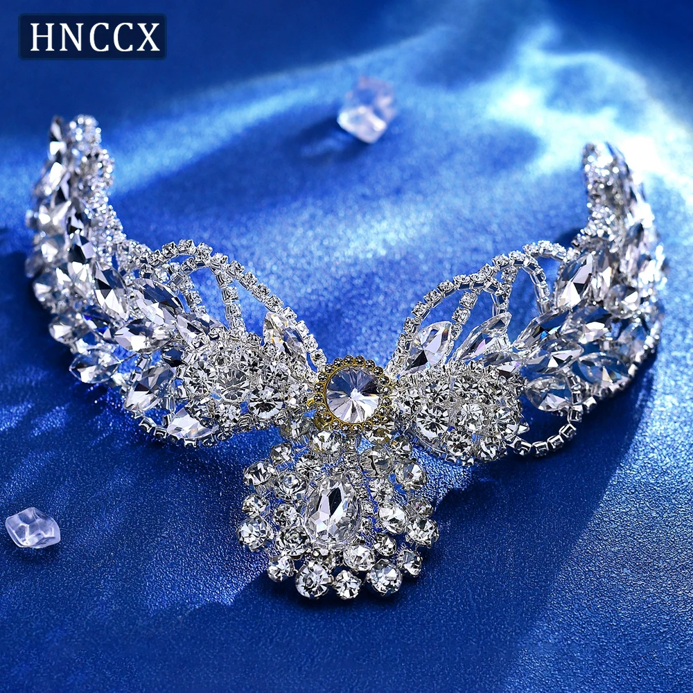 

HNCCX Luxury Crown Wedding Headbnad Forehead Rhinestone Bride Headwear Women Bride Banquet Party Hair Accessories CP706