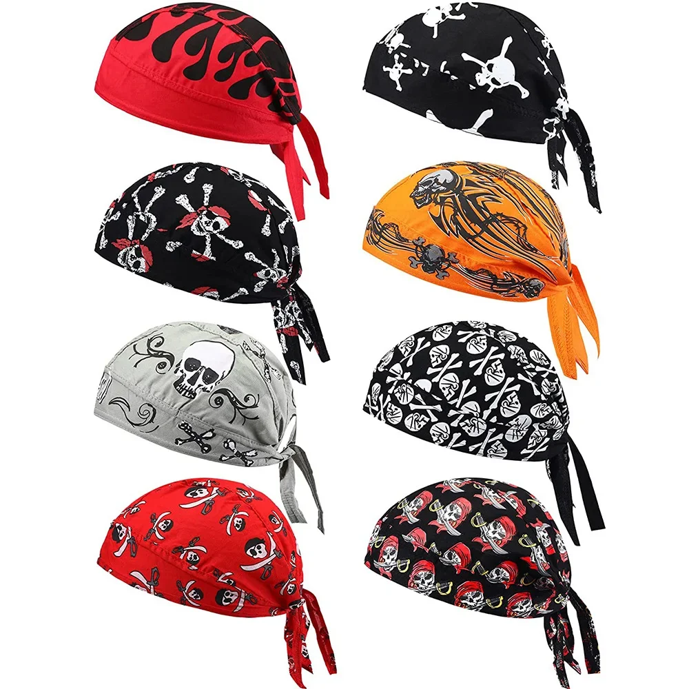 1Pcs Cycling Skull Pirate Cap Hat Bandana Head Wrap Breathable Helmet Liner Anti Sweat UV Sport Headband Scarf for Men and Women