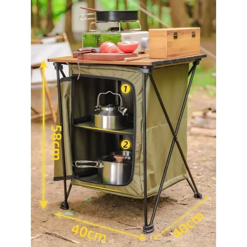 Outdoor foldable table box, table storage rack, storage box, camping movable portable dual-purpose picnic table