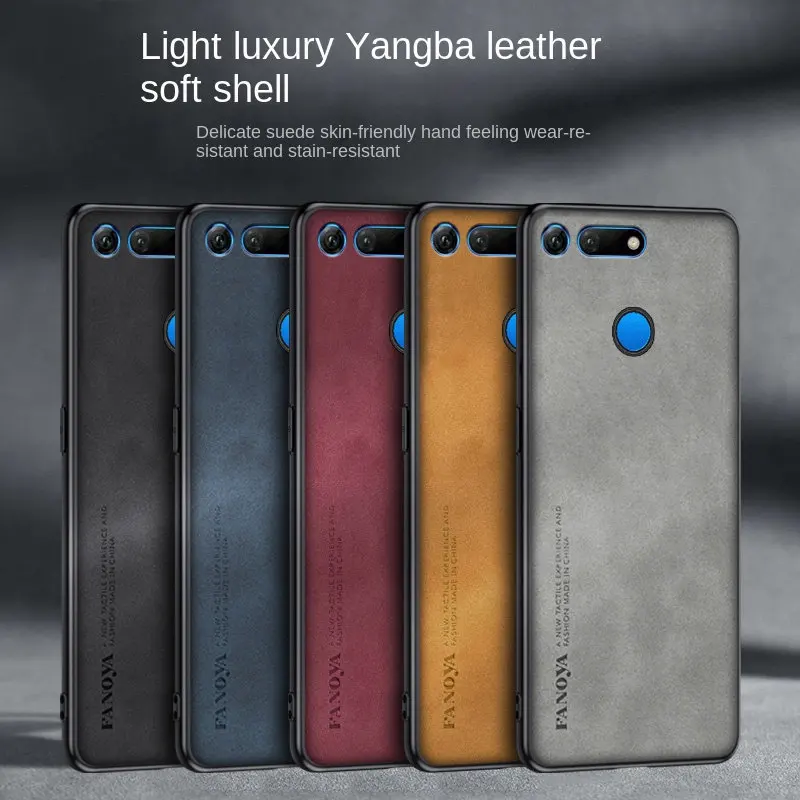 Honor View 20 View20 PCT L29 Case PU Leather Skin Shockproof Hard Matte Back Cover Case Silicon Bumper for Honor View 20 PCT-L29