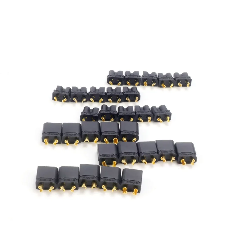 5/10/15쌍의 XT30-U 수컷 및 암컷 총알 커넥터; 열수축 튜브 포함; RC 리튬 배터리용 전원 배터리 플러그