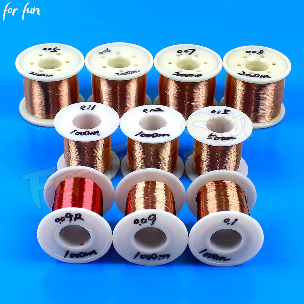 For Fun 0.05mm-0.08mm x 2000m Polyurethane Enameled Copper Wire QA-1-155 0.09 To 0.12mm x 1000m Winding Wire Connection Wire