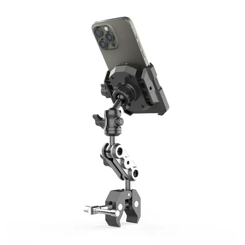 Phone  Holder with Super Clamp for Treadmill/Spin Bike/Stroller/Wheelchair/Golf Cart/Poles/Music Stand/Stationary Bike/Handlebar