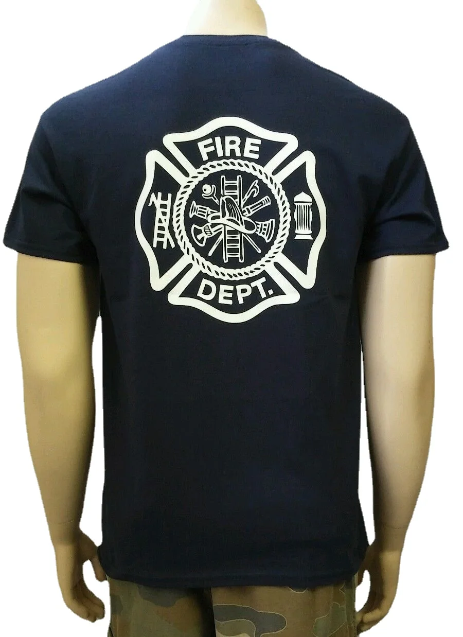 Distintivo scudo di salvataggio dei vigili del fuoco t-shirt pompiere 100% cotone o-collo estate manica corta t-shirt Casual da uomo taglia S-3XL