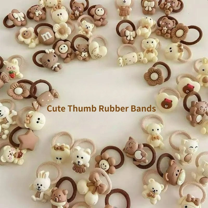 Kawaii Cartoon Baby Small Scrunchies Cute Children Girls Kids Elastic Hair Rubber Bands Accessories Tie Hair Ring Rope Headdress