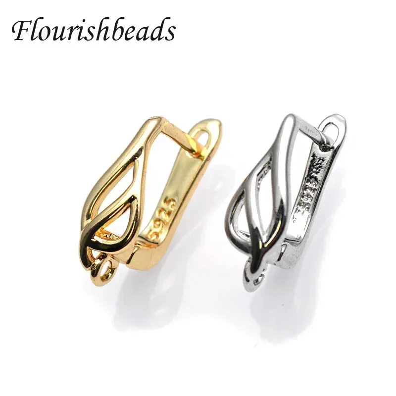 30pcs Nickle Free Anti Rust Metal Copper Gold Plating Earring Hook Clasps for High Quality Jewelry Making Supplier