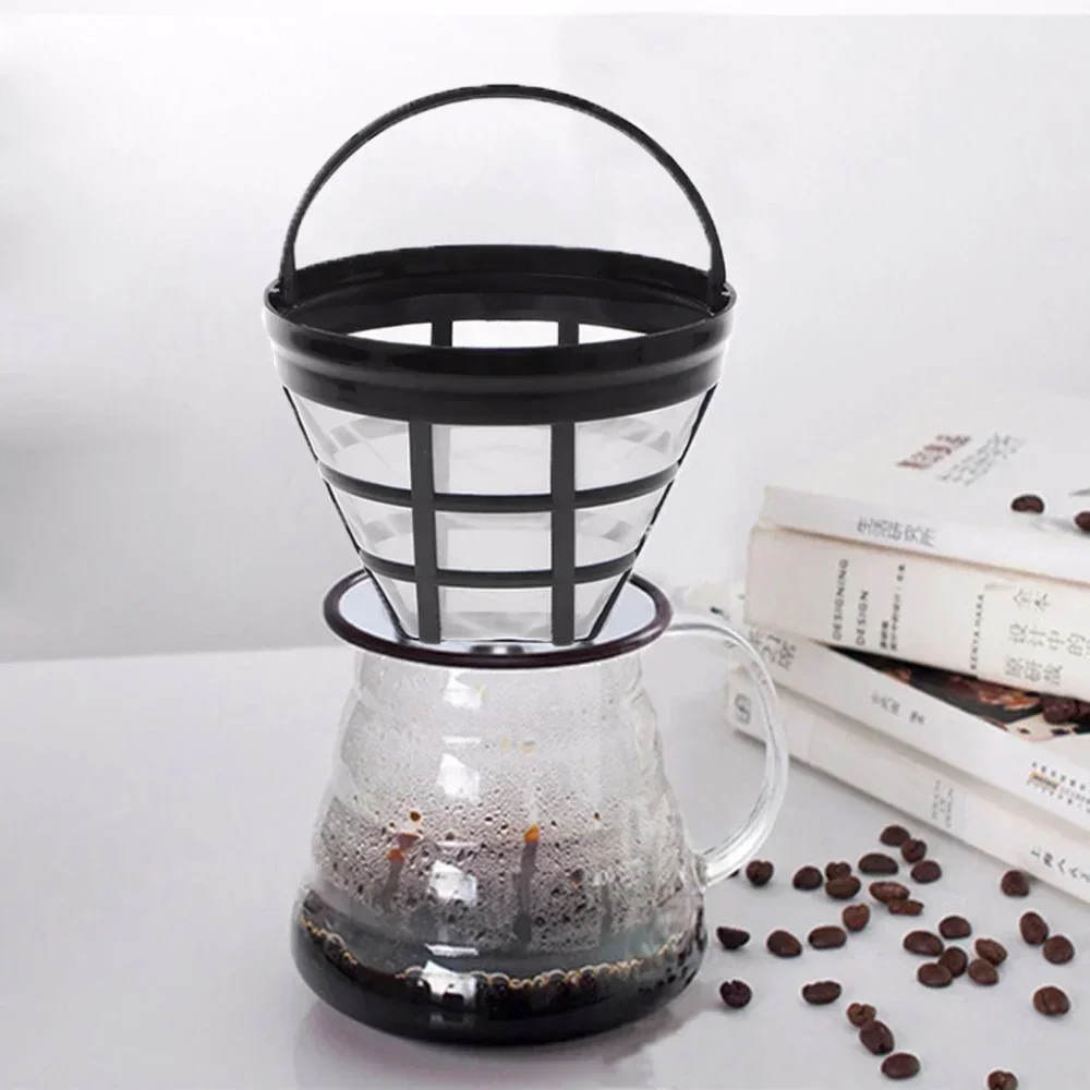 Reusable Coffee Filter Basket Cup Style Coffee Machine Strainer Nylon Mesh Filter Funnel Kettle Coffee Maker Tool Accessories