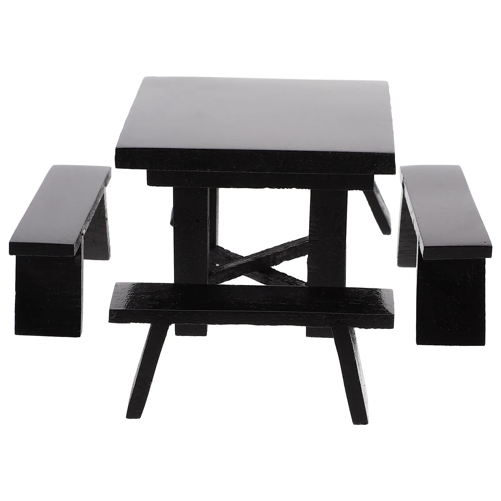 

1Set Miniature Wooden Desk Chair Creative Realistic Mini House Furniture Ornament Accessories Mini House Decor Prop