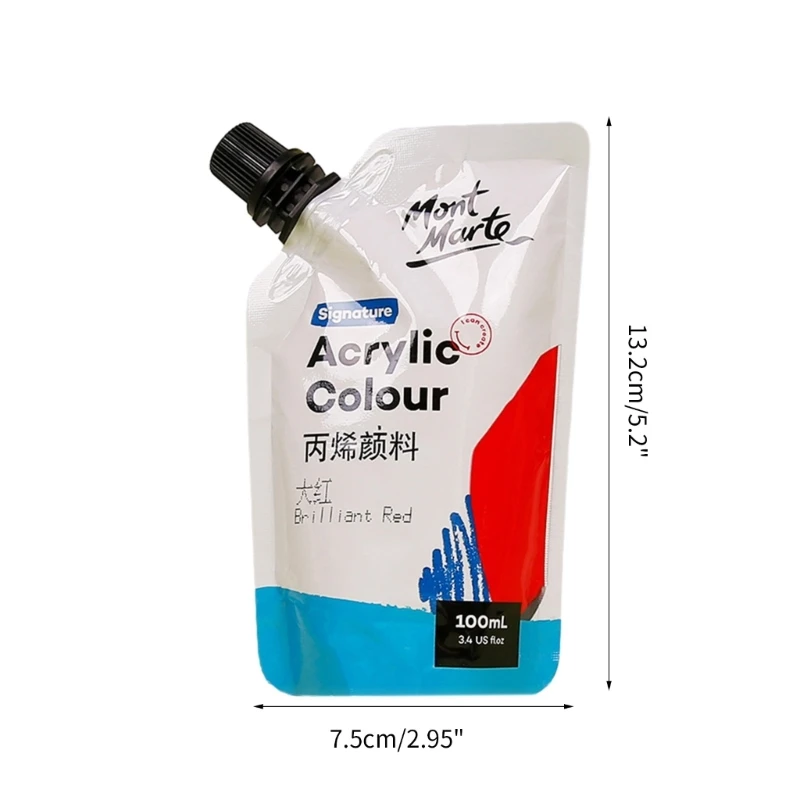 Sơn Acrylic Nghệ Thuật, 11 Màu Sơn Acrylic, Túi 100Ml, Sắc Tố Phong Phú, Sơn Acrylic Chống Thấm Nước Dành Cho Nghệ Sĩ, Người Mới