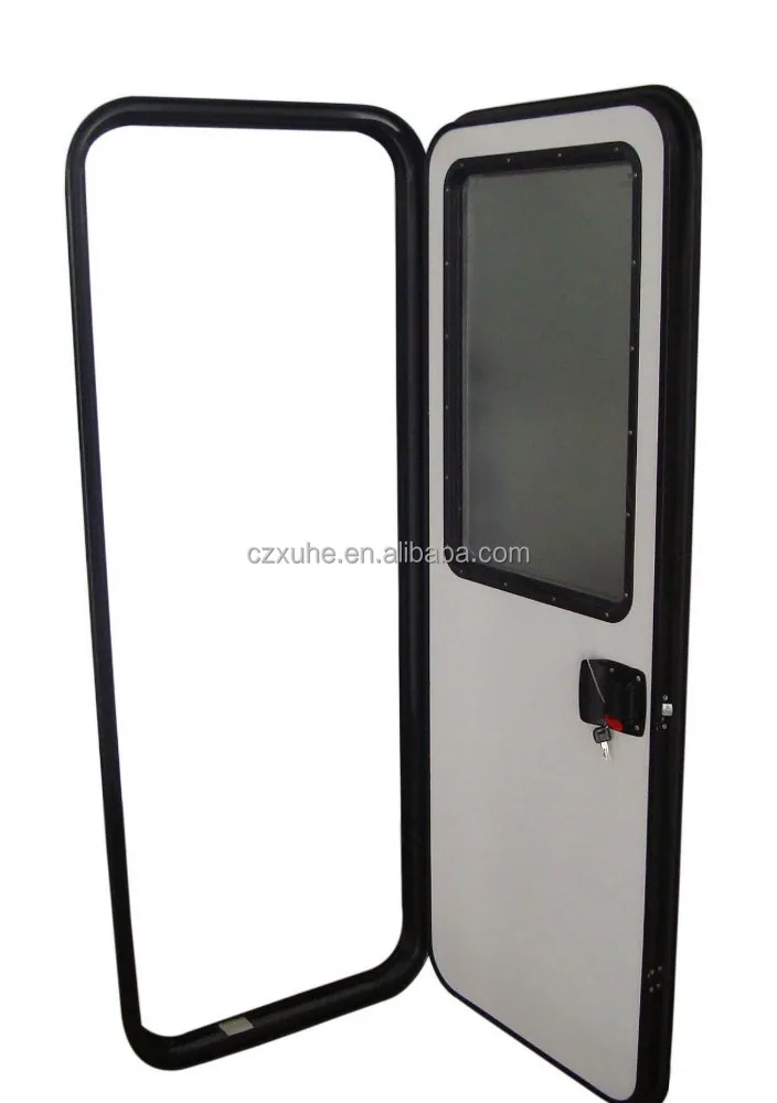 RV Entry Door With Ventilated Mesh, Inexpensive Camper Doors, Rv&caravan&motorhome Door