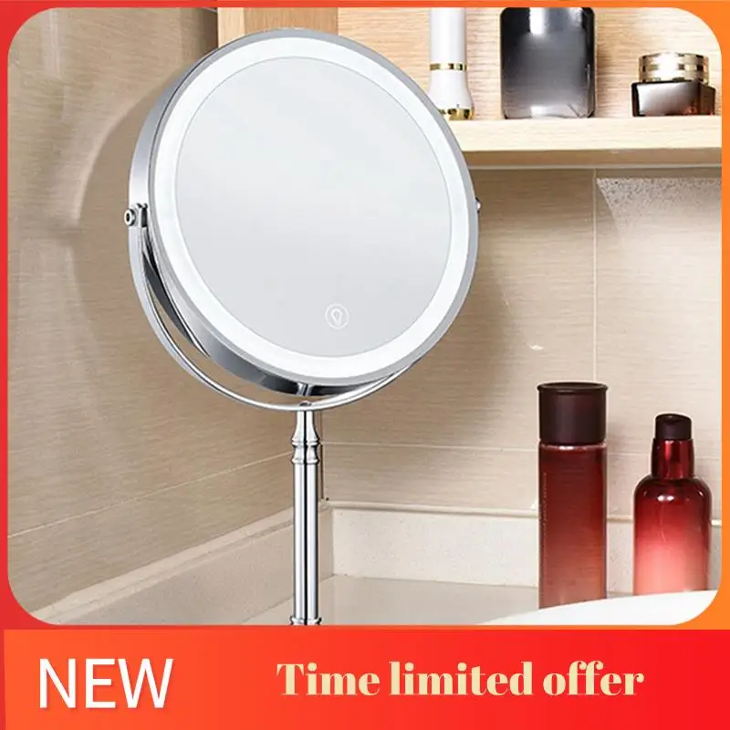 

A006-1Set 10X светодиодное зеркало, перезаряжаемое зеркало для макияжа, косметическое зеркало с увеличением, 2 стороны, регулируемое с 3 цветами C