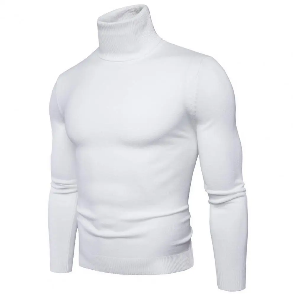 

Men Sport Top Spring Top Men's Slim Fit High Collar Knitted Sweater for Fall Winter Daily Wear Plus Size Warm Pullover for Sport