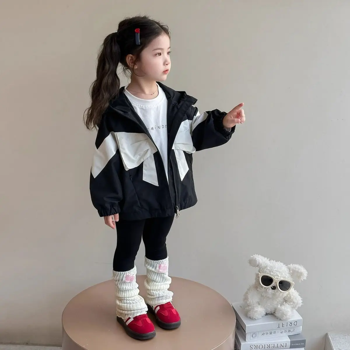 Girls' Spring Jacket New Style Girls' Top Children's Western Outdoor Sports Charge Jacket Baby Hooded Coat