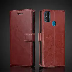 Card Holder Cover Leather Case for Samsung Galaxy M21 Pu Leather Flip Cover Retro Wallet Phone Case Business Fundas Coque