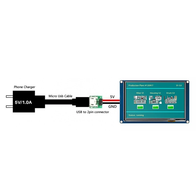 HMI LCD Touch Display NX8048T050 5-Inch Human-Machine Interface HMI Resistive Display Enhanced Series Durable Blue