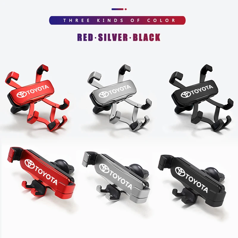 سبائك الزنك سيارة التصميم حامل هاتف تنفيس الهواء جبل كليب لتويوتا غازو سباق كورولا كراون يارس شر أوريس Rav4 بريوس برادو