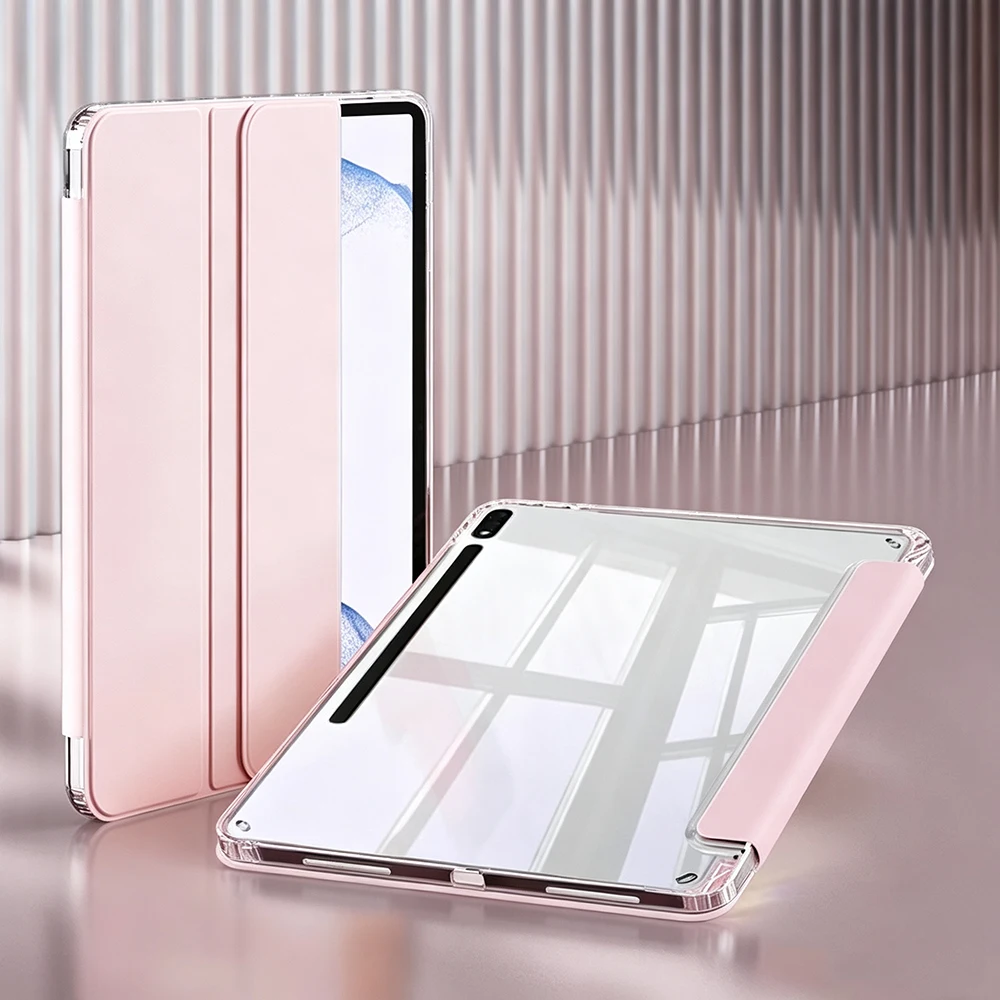 Hülle für Samsung Galaxy Tab A8 A9 A11 S6 S9 S10 FE Lite 10.4 10.5 10.9 11 X231 X210 PU-Leder-Abdeckung Transparente Acryl-Schale – Detail 4