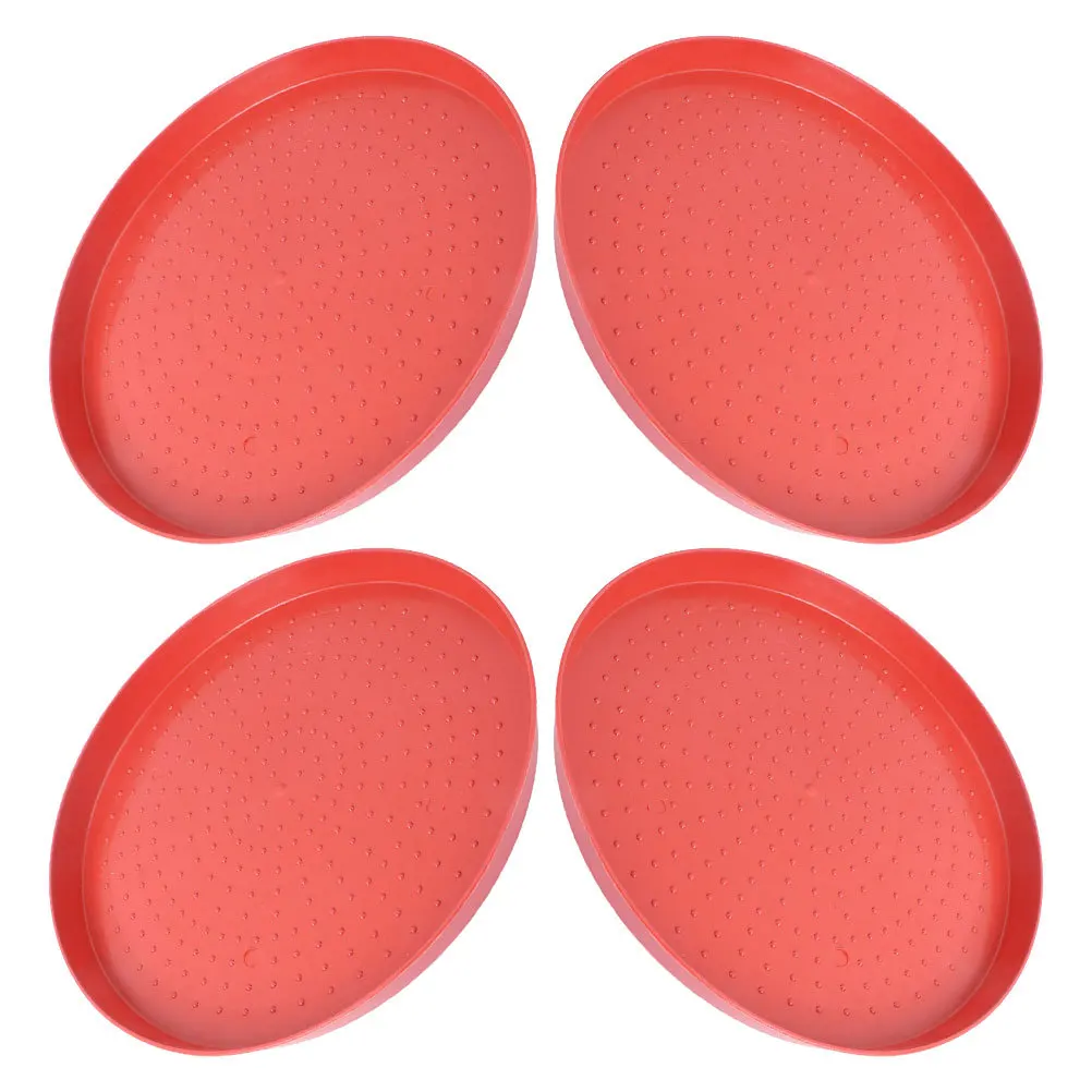

4Pcs Small Poultry Feeding Tray Plastic Chicken Feed Pan for Chicks Ducks Geese Starter Food Dispenser Non-Slip Bottom Easy to