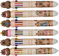12pcs Multi-color Pen Capybara Ballpoint Pen Wholesale Color Retractable Pen for School Home Office Stationery Back To School