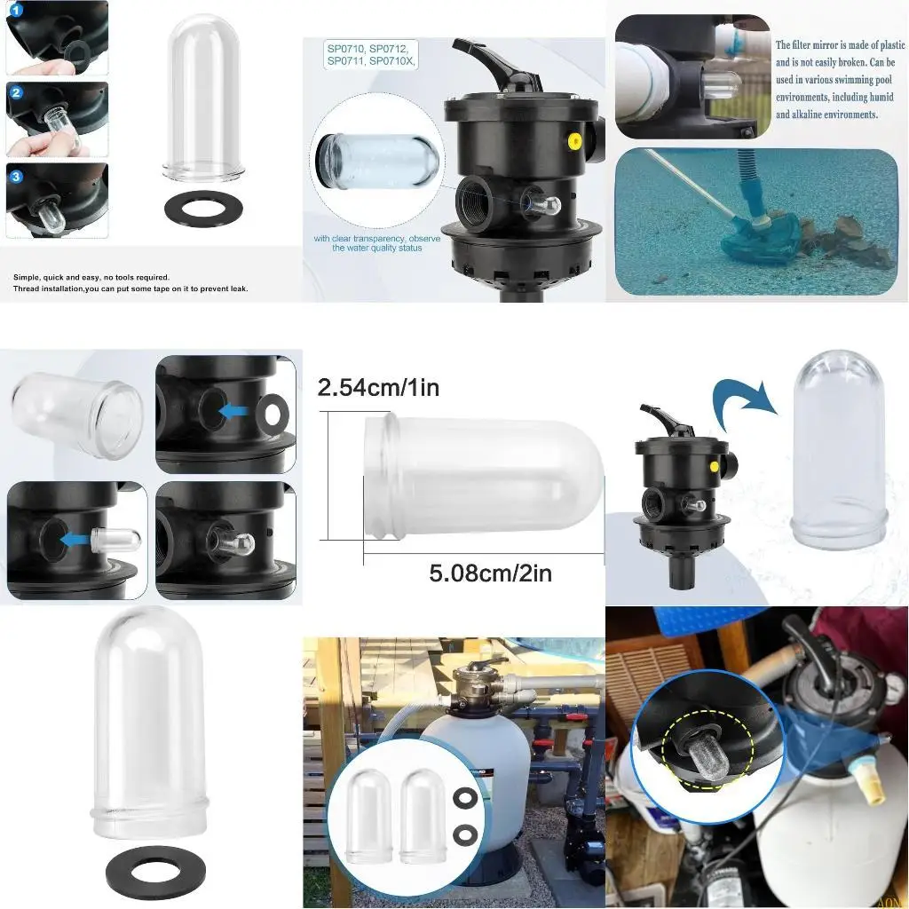 A0NC Replacement Sight Glass Pool Water Pipe for Sand Filter Valves