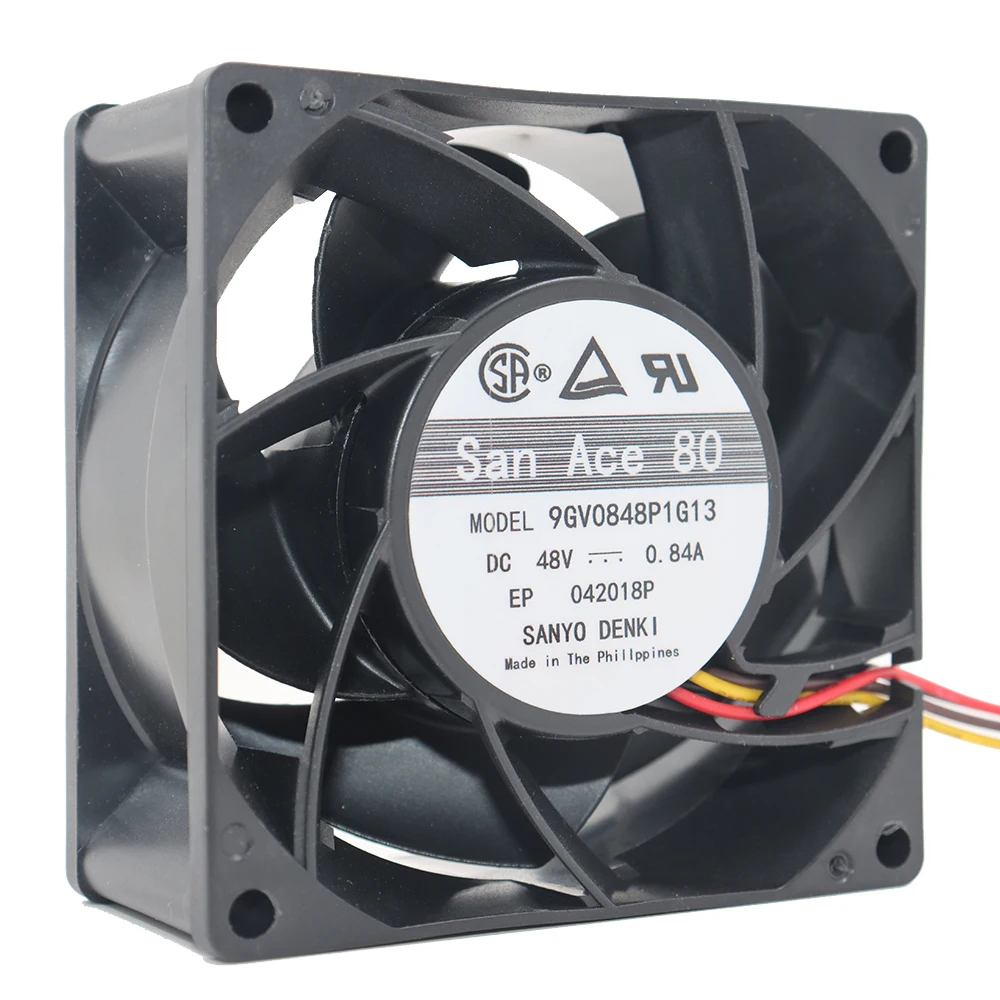 New Sanyo 9GV0848P1G13 8038 48V 0.84A 4-wire PWM temperature control high-end fan