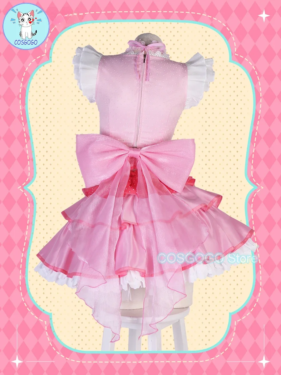 Anime Shugo Chara Hinamori Amu Cosplay Kostuum Lolita Vrouwen Jurk Mooie Roze Top Rok Hoed Handschoenen Amu Outfit Kleding Nieuwe