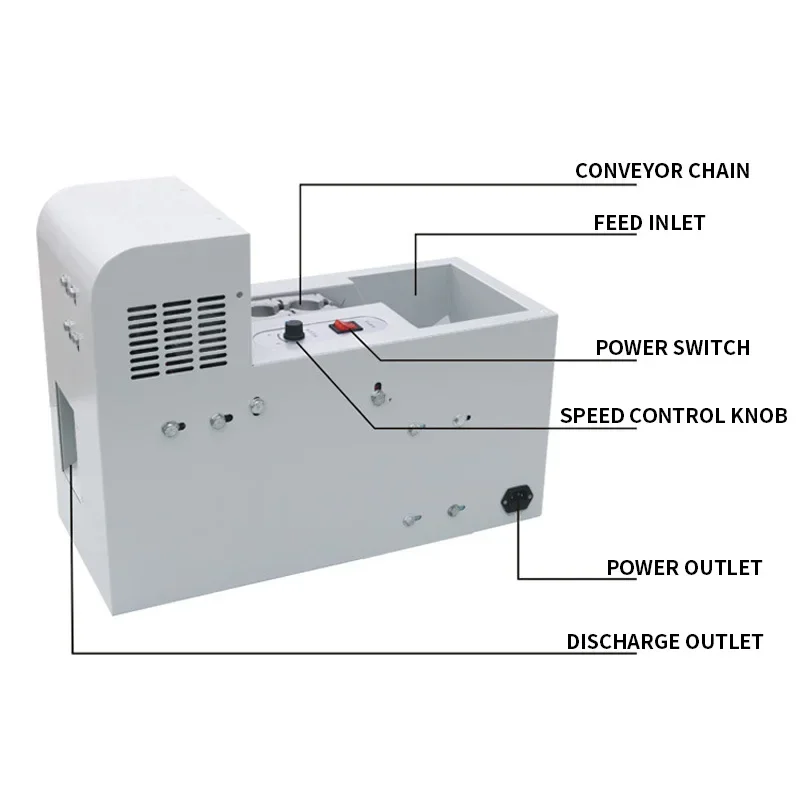 Fully Automatic Electric Chestnut Sheller, Hazelnut Slicer, Single-Chain Nut Cutter, Alloy Chain Plate, Stepless Speed Control