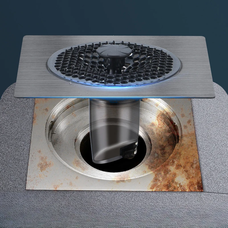 Floor Drain Cover Renovation Device, Drainage Pipeline, Anti Odor Bathroom, Stainless Steel Enclosed Cover Plate Strainer