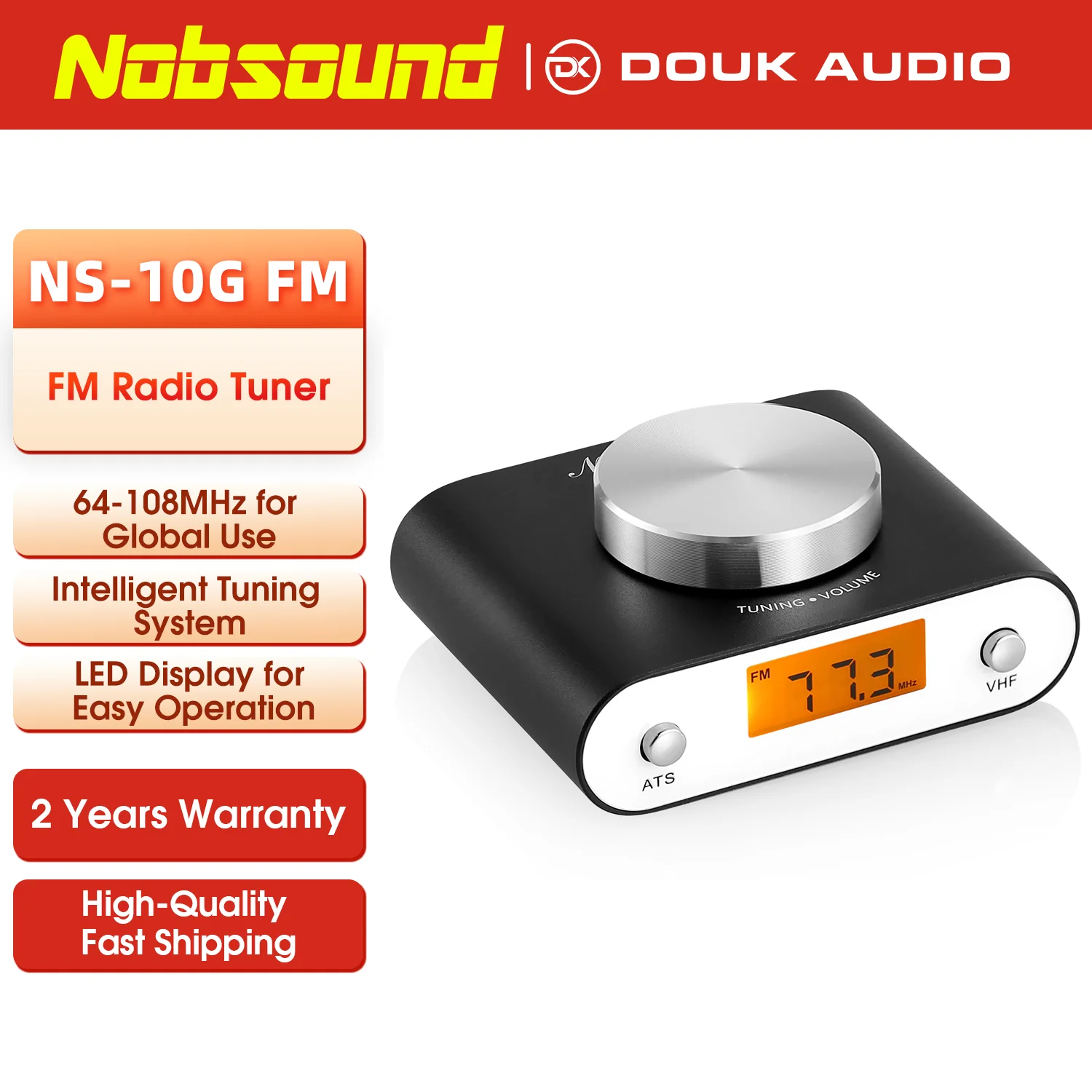 Nobsound Mini 64-108MHz FM Radio Tuner Manual and Auto Search Receiver for Home/Car with Display Screen