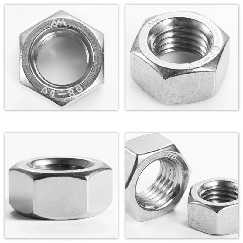5~100pcs 316 A4 Stainless Steel Hex Nuts M2 M2.5 M3 M4 M5 M6 M8 M10 M12 DIN934 Metric Hexagon Nuts for Screw Bolt