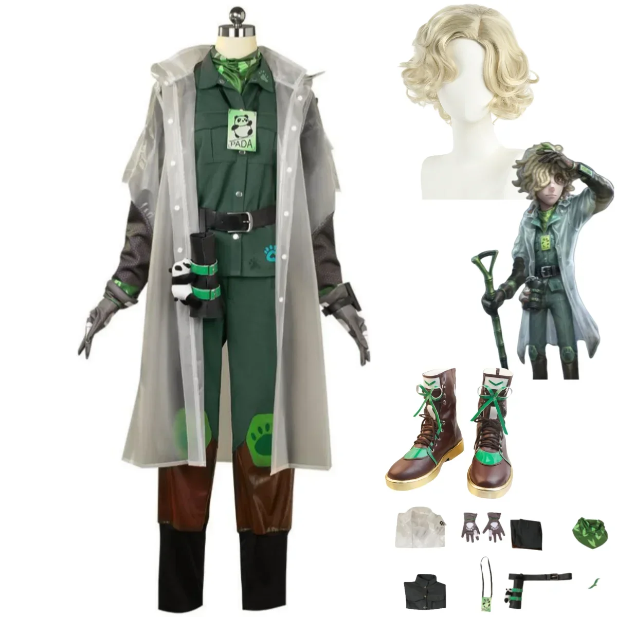 Game Identity Ⅴ Andrew Kreiss Grave Keeper Cosplay Costume Home Designer Summer Heartbeat Special Wig Uniform Shoes Man Suit