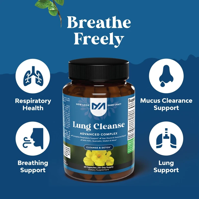 Lung Detox Mao Rui Ye Capsules - Contains NAC Quercetin and Cordyceps sinensis Extract - Used for Sinus Immunity