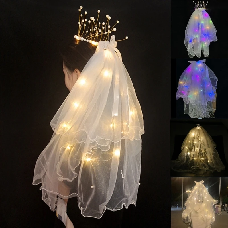 

Led Bridal Veil Led Light Veil Light Up Wedding Veil Bride Veil Bridal Wedding Tiara Veil Hair Accessoies Veil Crowns