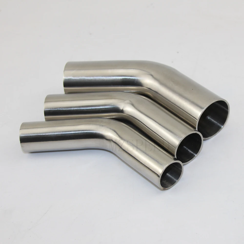 Sanitärqualität 304 Edelstahl 45 Grad verlängerter Winkel innen und außen Polieren automatisches Schweißen 1,5/2,0 mm Winkel-Pi