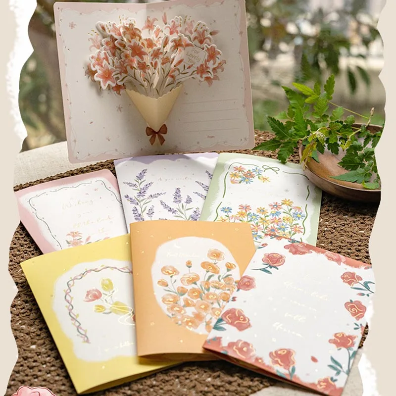 3D Flower Pop Up Greeting Card Floral Bouquet Cards for Birthday, Mother’s Day, Anniversary, Valentine’s Day, Wedding, Wishes