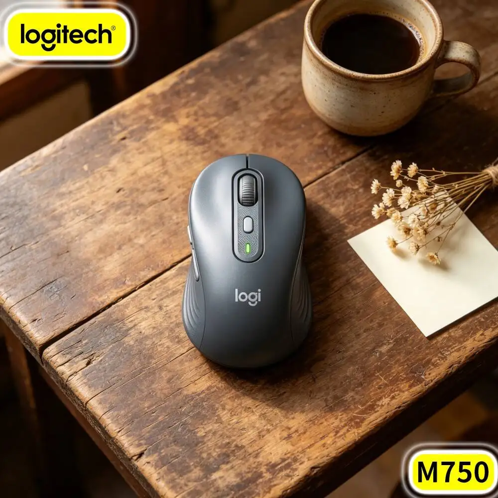 Logitech M750 Desktop Office Mouse Bluetooth 2.4G Dual Link Smart Scroll Experience Quick Device Toggle For Notebook Tablet PC